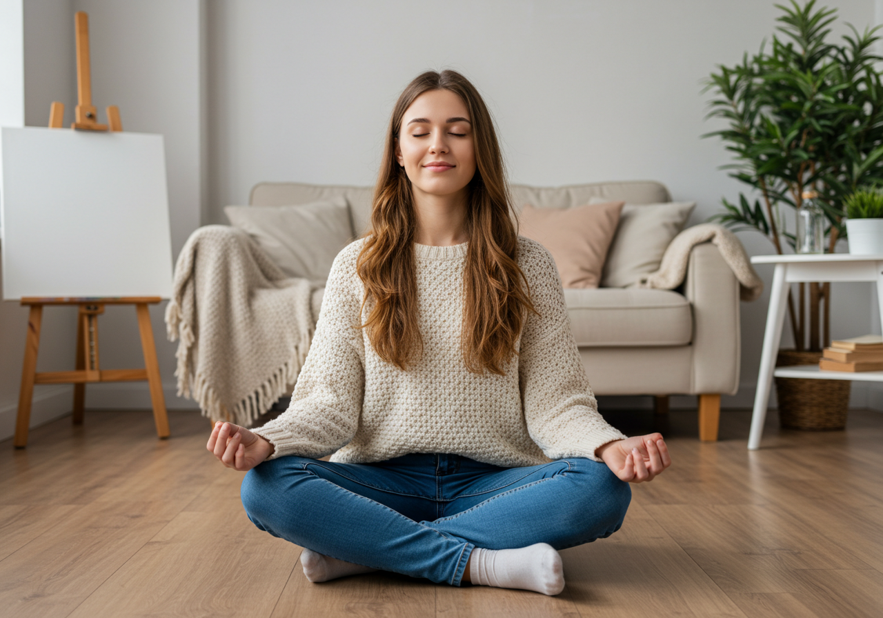 Patient in a calm home setting